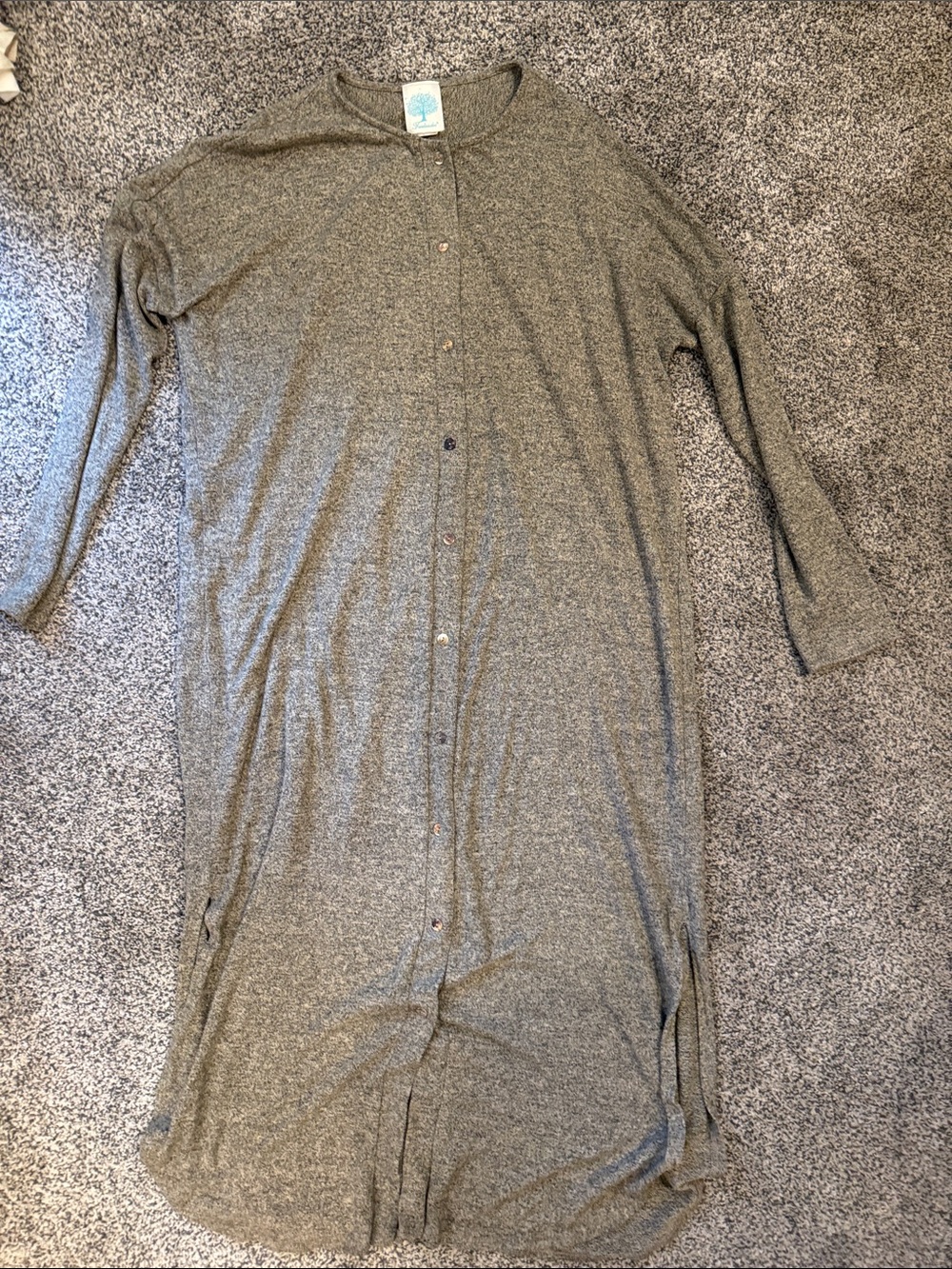 Freeloader Heather Gray Lightweight Button-Front Long Shirt Jacket